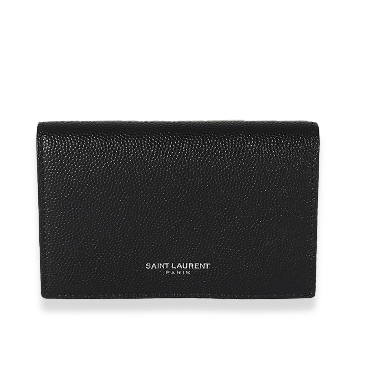 Saint laurent monogram card case in grain de poudre embossed leather hot sale