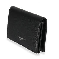 Saint Laurent Black Grain De Poudre Business Card Holder