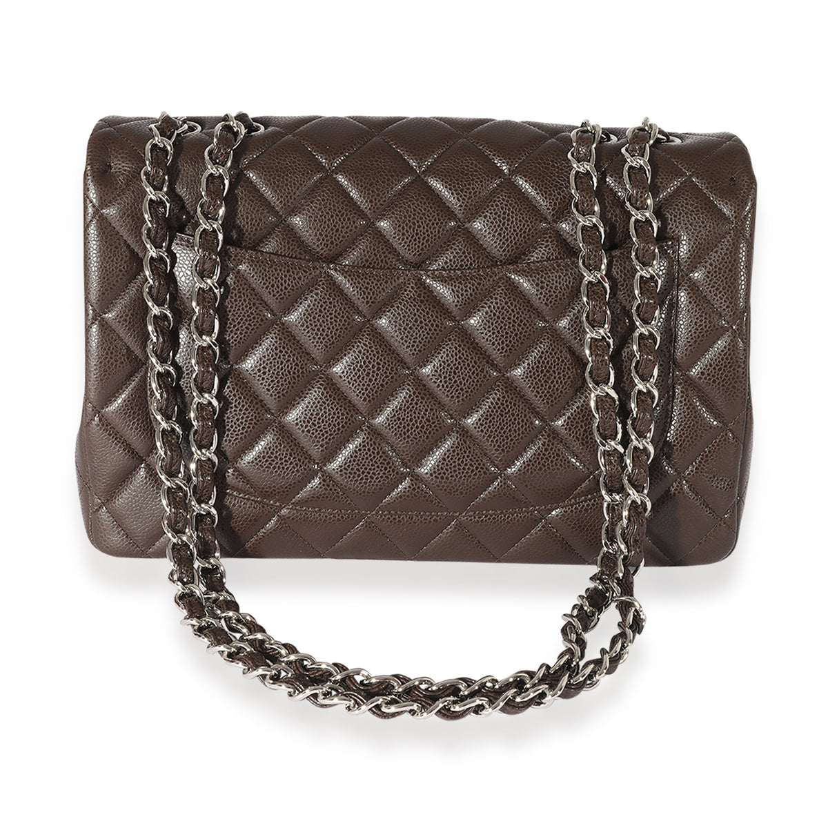 Chanel Brown Caviar Leather Classic Jumbo Singl Flap