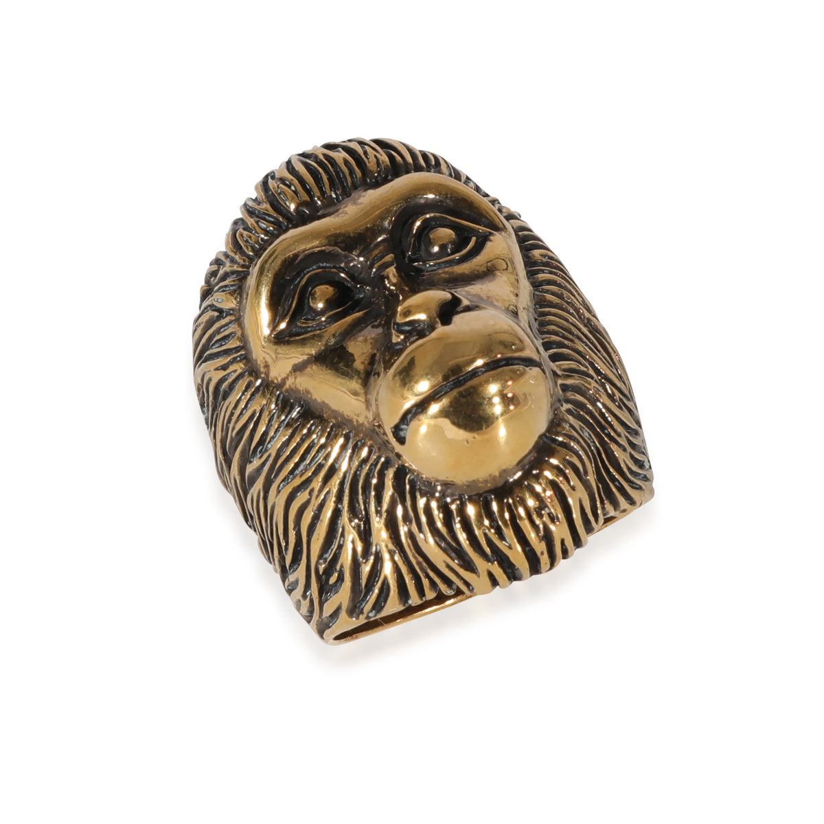 Gucci Brass Tone Monkey Head Ring