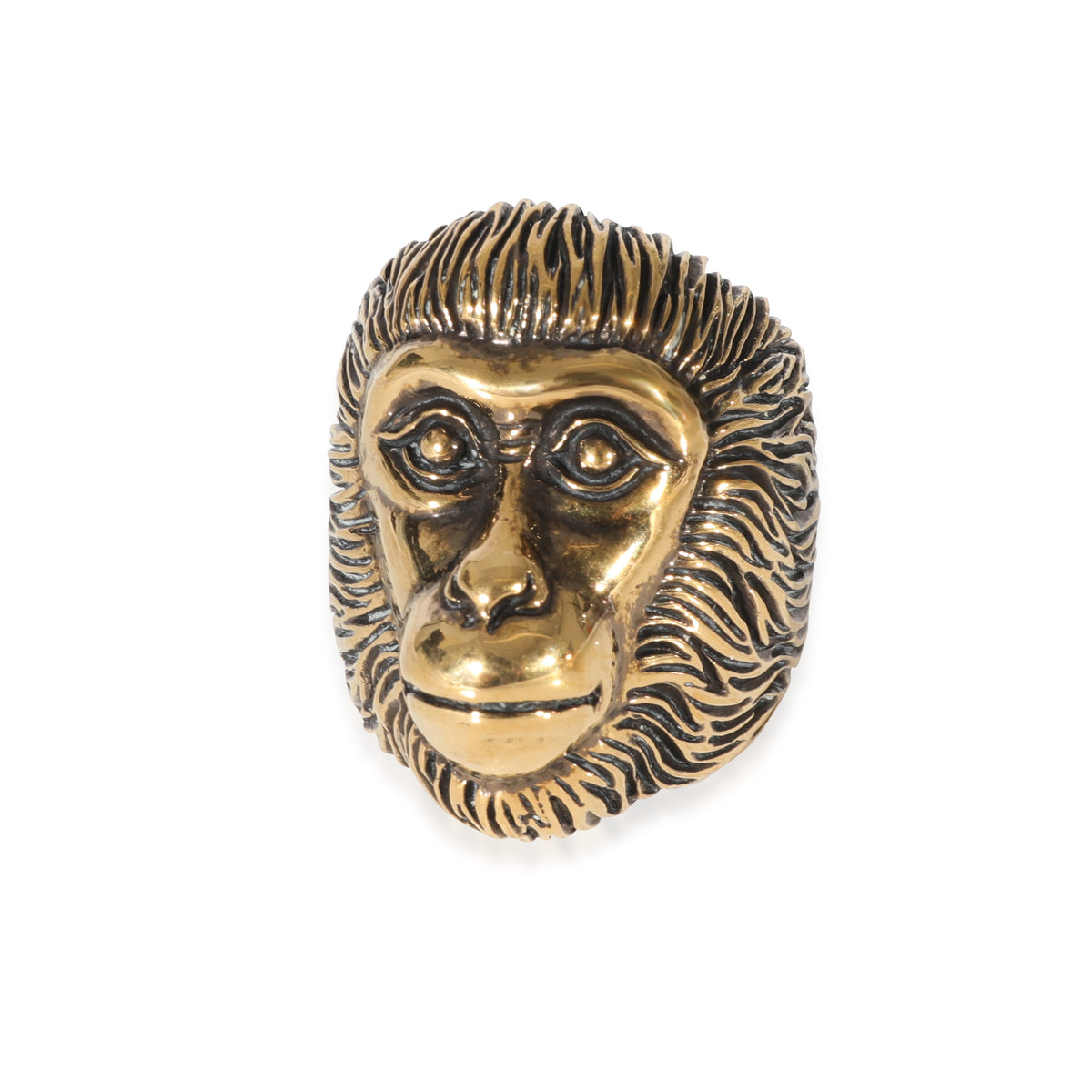 Gucci Brass Tone Monkey Head Ring