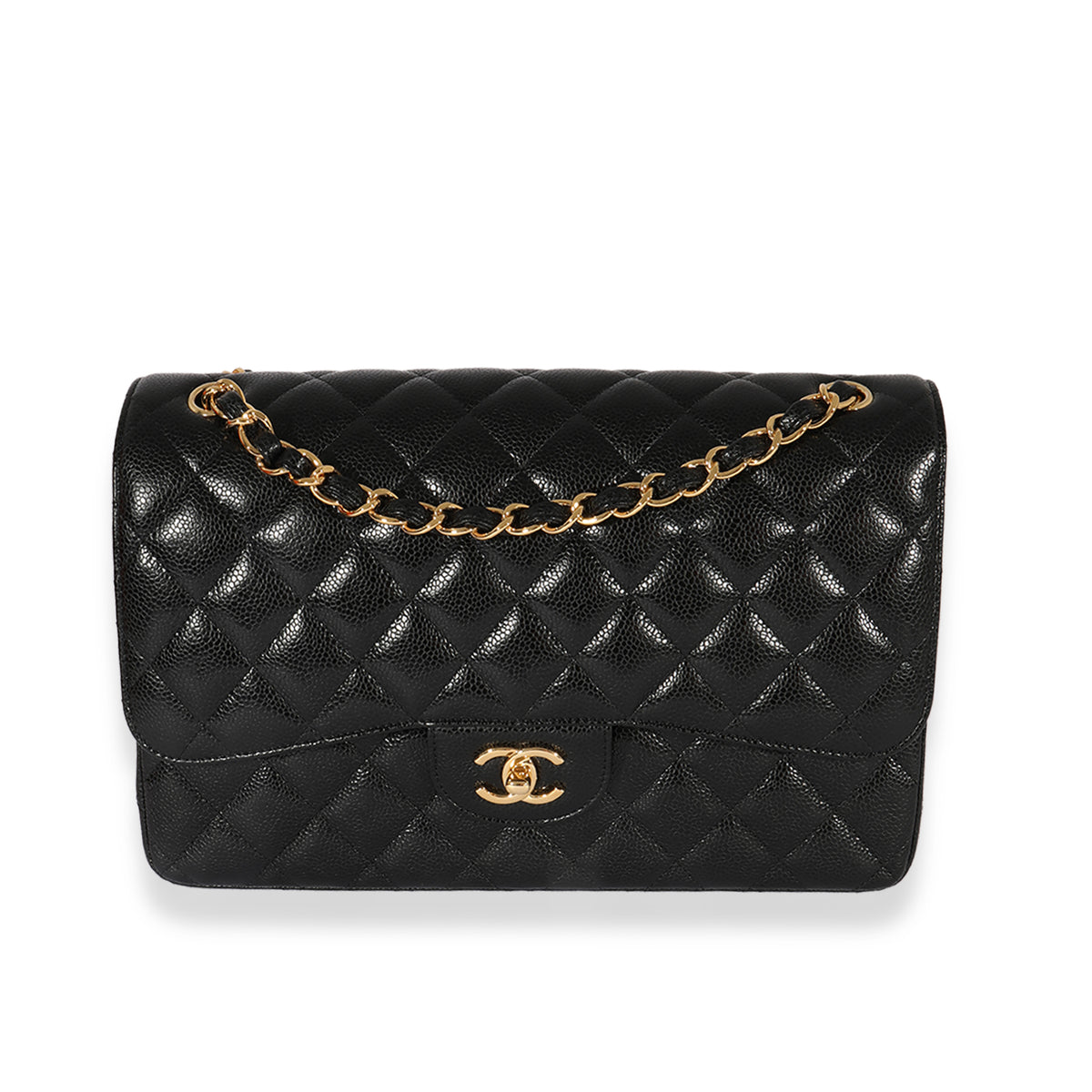 Chanel Black Caviar Classic Jumbo Double Flap Bag