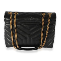 Saint Laurent Black Matelassé Leather Medium Loulou Bag