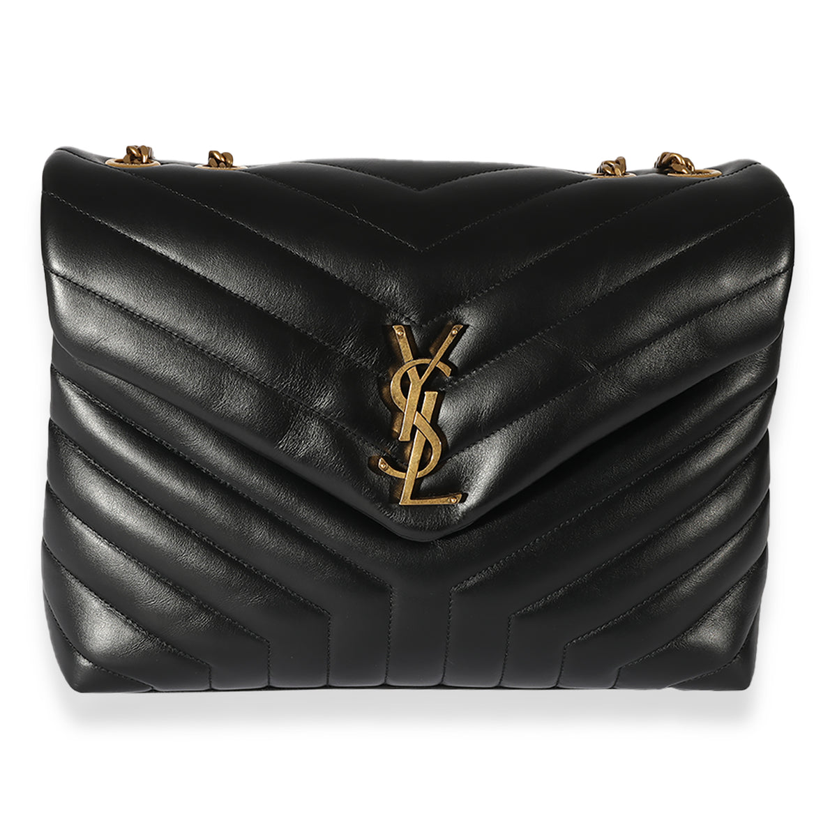 Saint Laurent Black Matelassé Leather Medium Loulou Bag