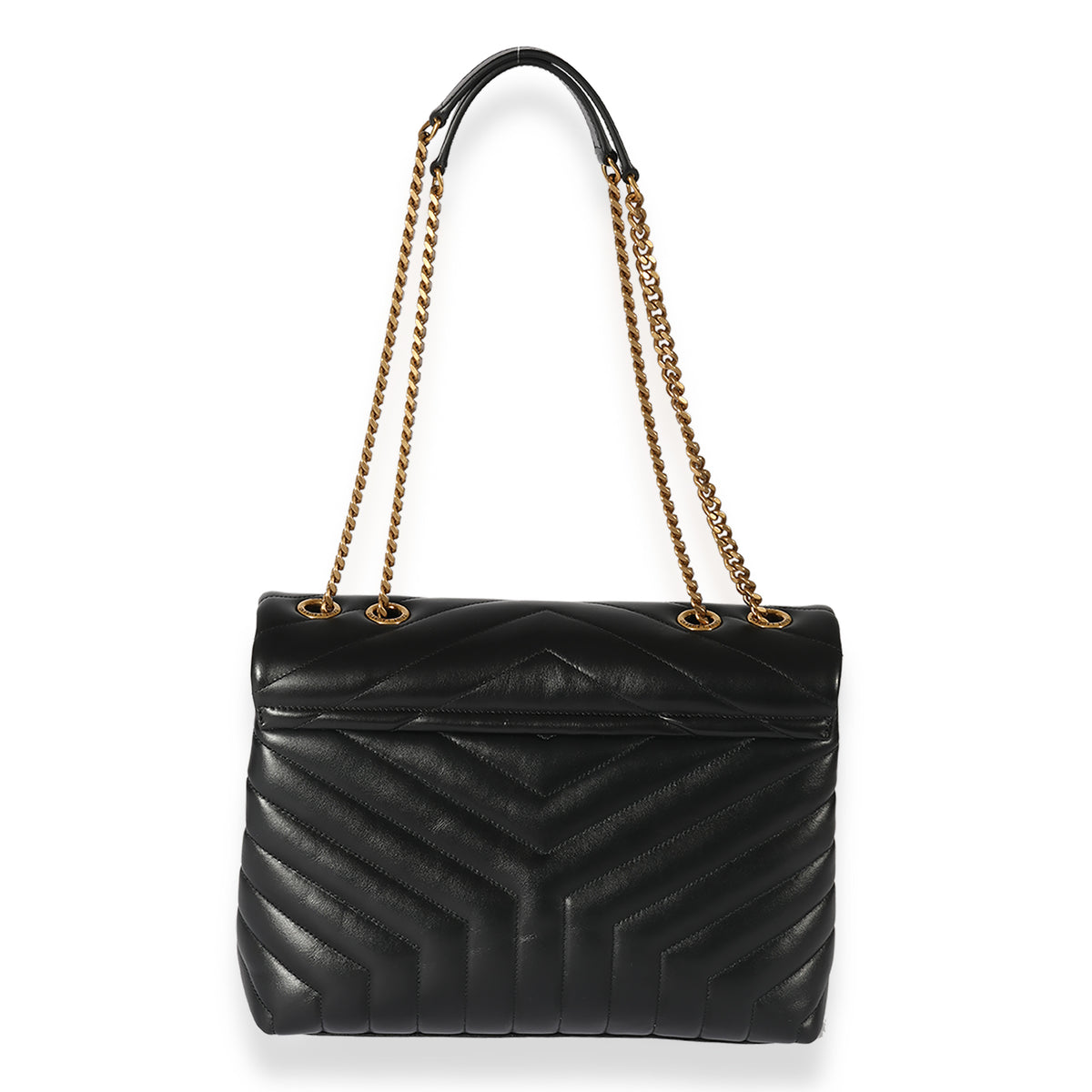 Saint Laurent Black Matelassé Leather Medium Loulou Bag