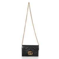 Gucci Black Matelassé GG Marmont Mini Bag