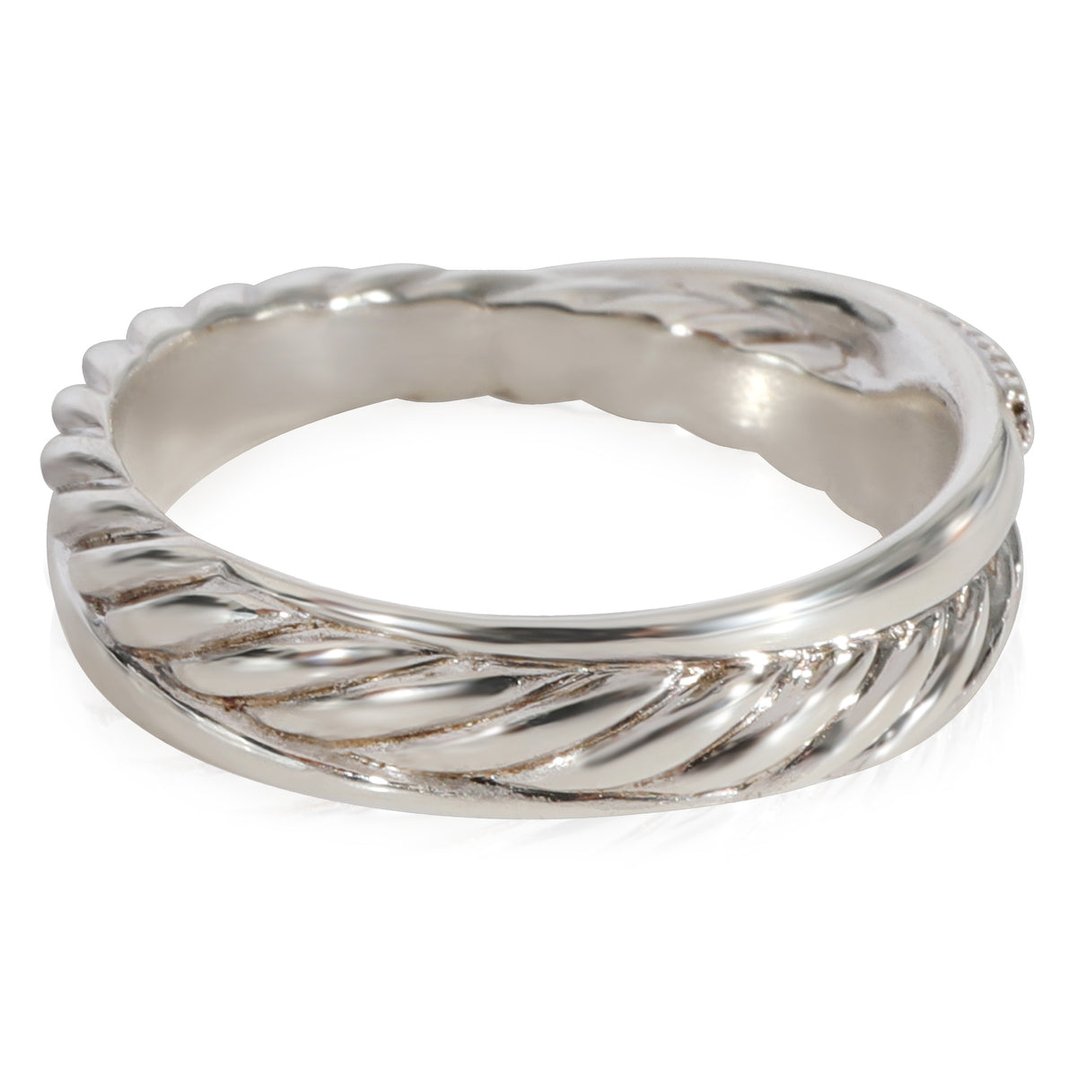 David Yurman Crossover Diamond Ring  Sterling Silver 0.14 CTW