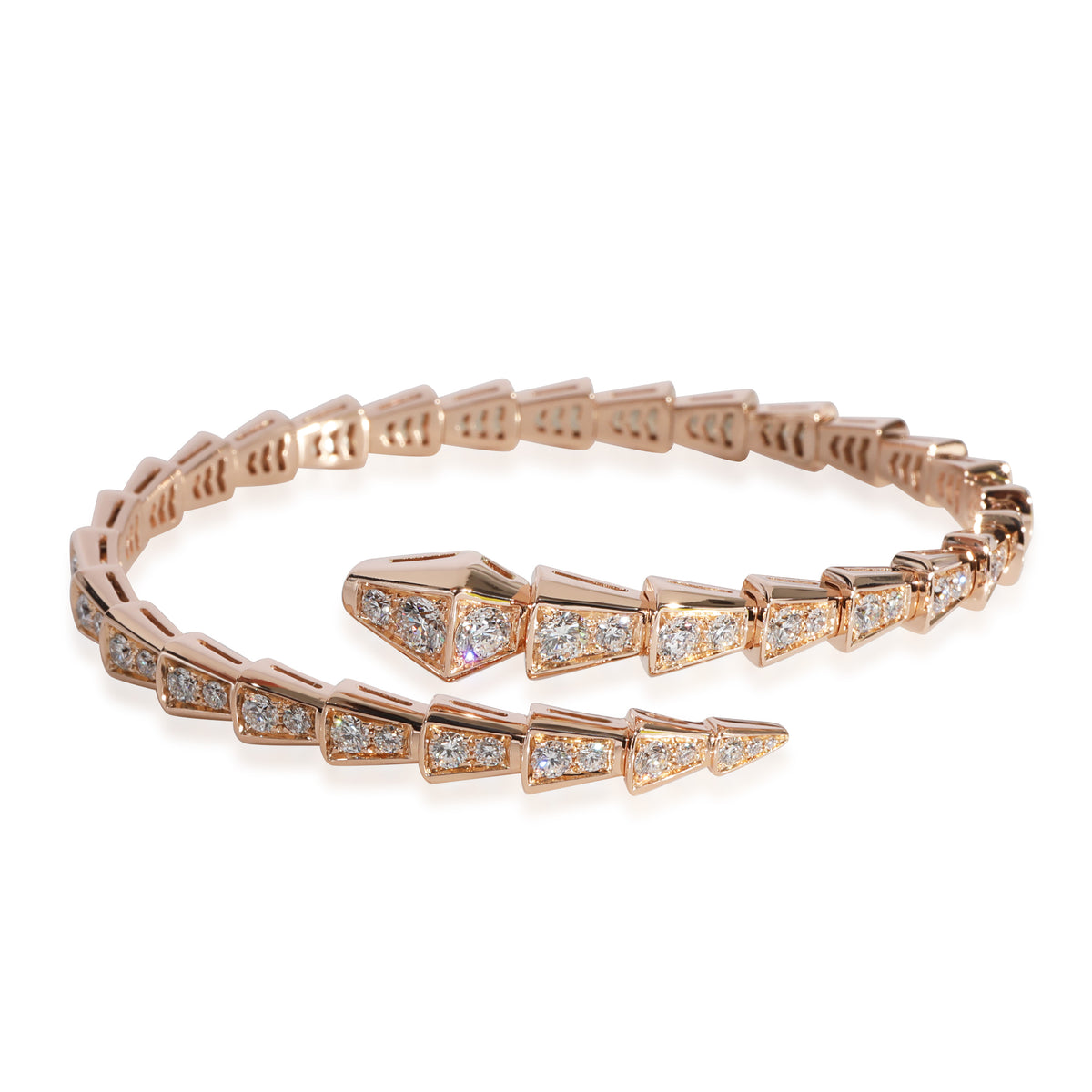 BVLGARI Serpenti Diamond Bracelet in 18k Rose Gold 3.04 CTW