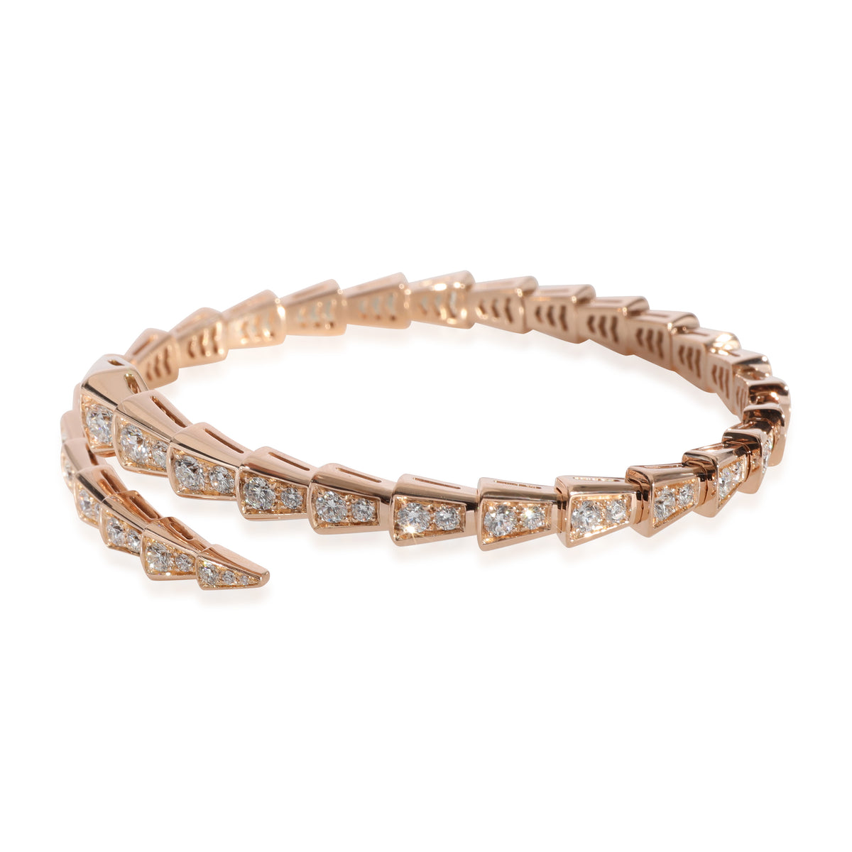 BVLGARI Serpenti Diamond Bracelet in 18k Rose Gold 3.04 CTW