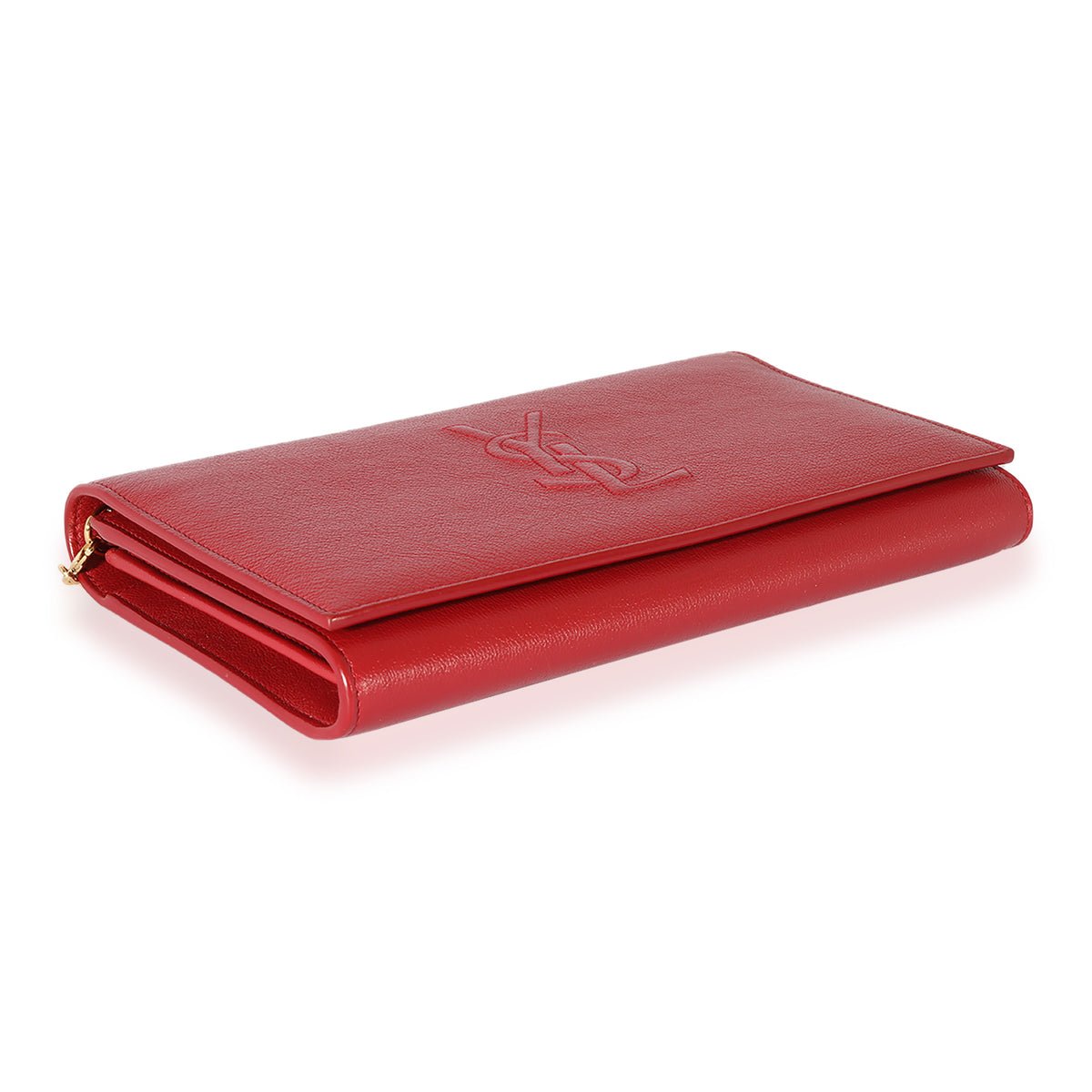Saint Laurent Red Leather Belle De Jour Chain Wallet, myGemma, CH