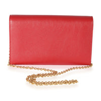 Saint Laurent Red Leather Belle De Jour Chain Wallet