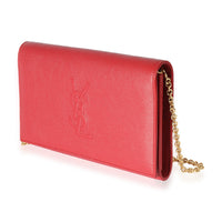 Saint Laurent Red Leather Belle De Jour Chain Wallet