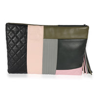 Chanel Olive & Multicolor Lambskin Patchwork O-Case