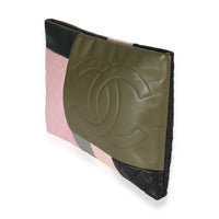 Chanel Olive & Multicolor Lambskin Patchwork O-Case