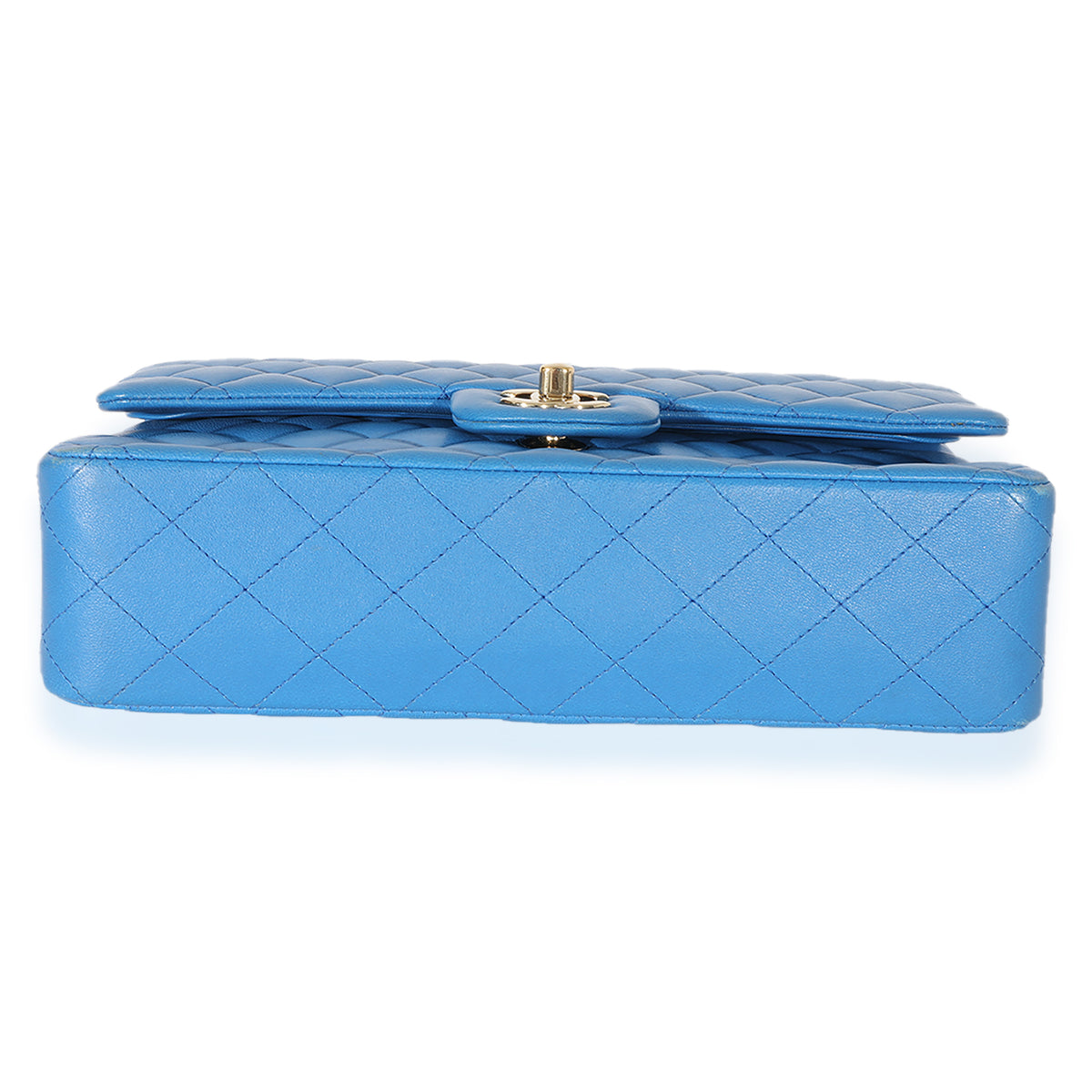 Chanel Blue Quilted Lambskin Medium Double Flap Bag