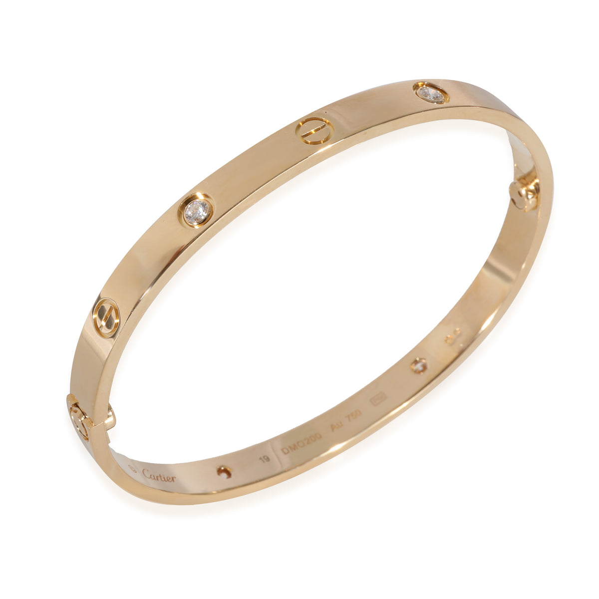 Cartier Love Bracelet 4 Diamonds Yellow Gold Diamonds