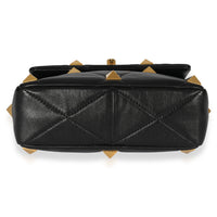 Valentino Black Leather Medium Roman Stud Shoulder Bag