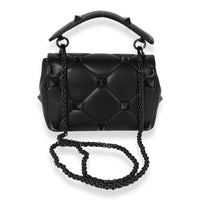 Valentino Black Nappa Medium Roman Stud Shoulder Bag