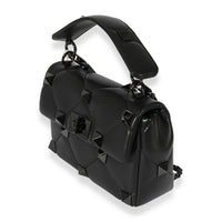 Valentino Black Nappa Medium Roman Stud Shoulder Bag