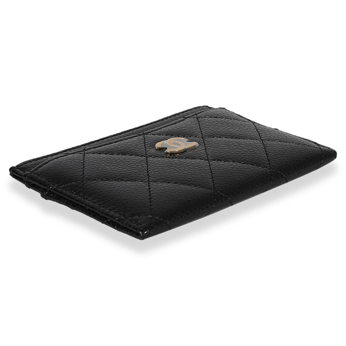 Chanel Black Quilted Caviar Classic Card Holder