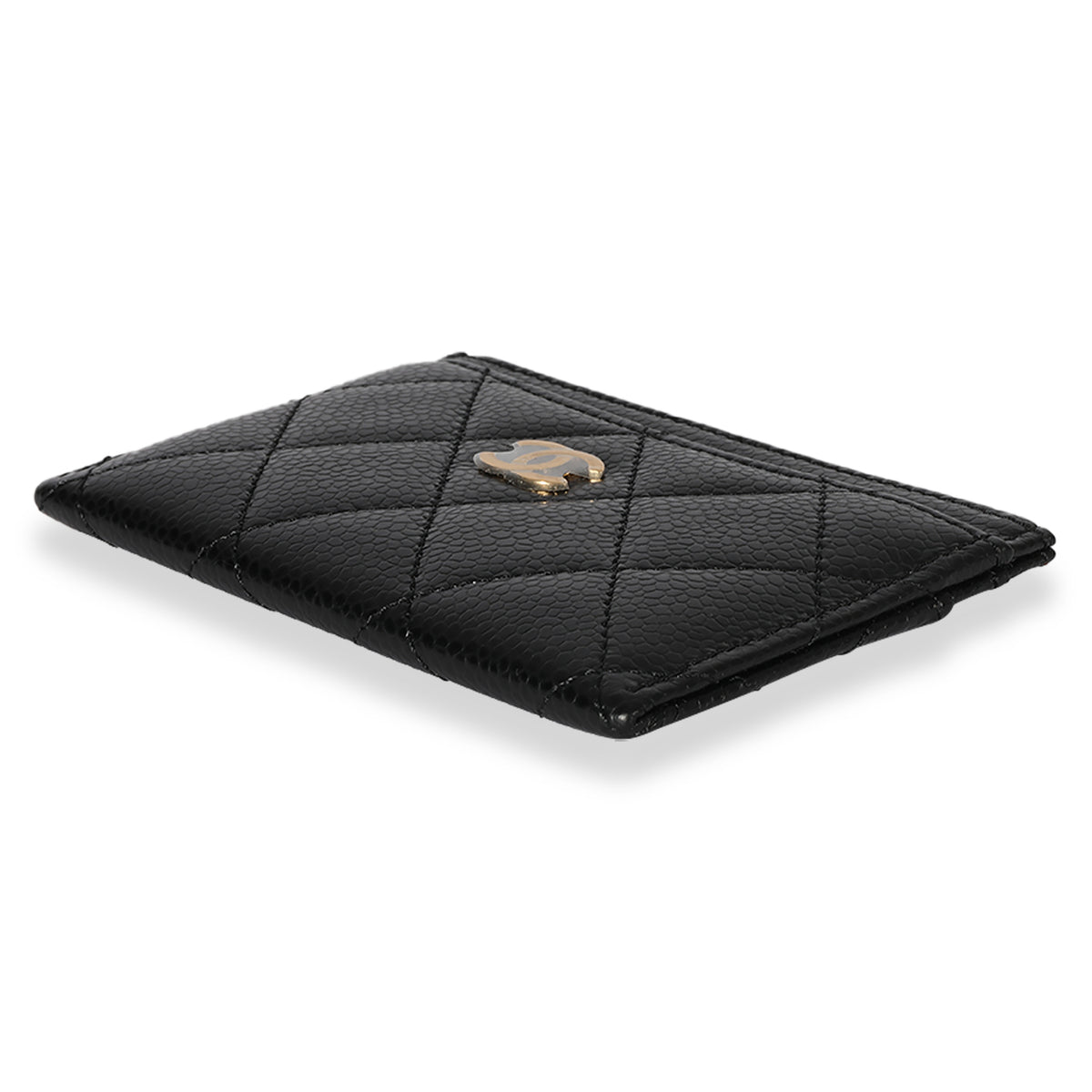 CHANEL Lambskin Quilted Card Holder Black 1255078