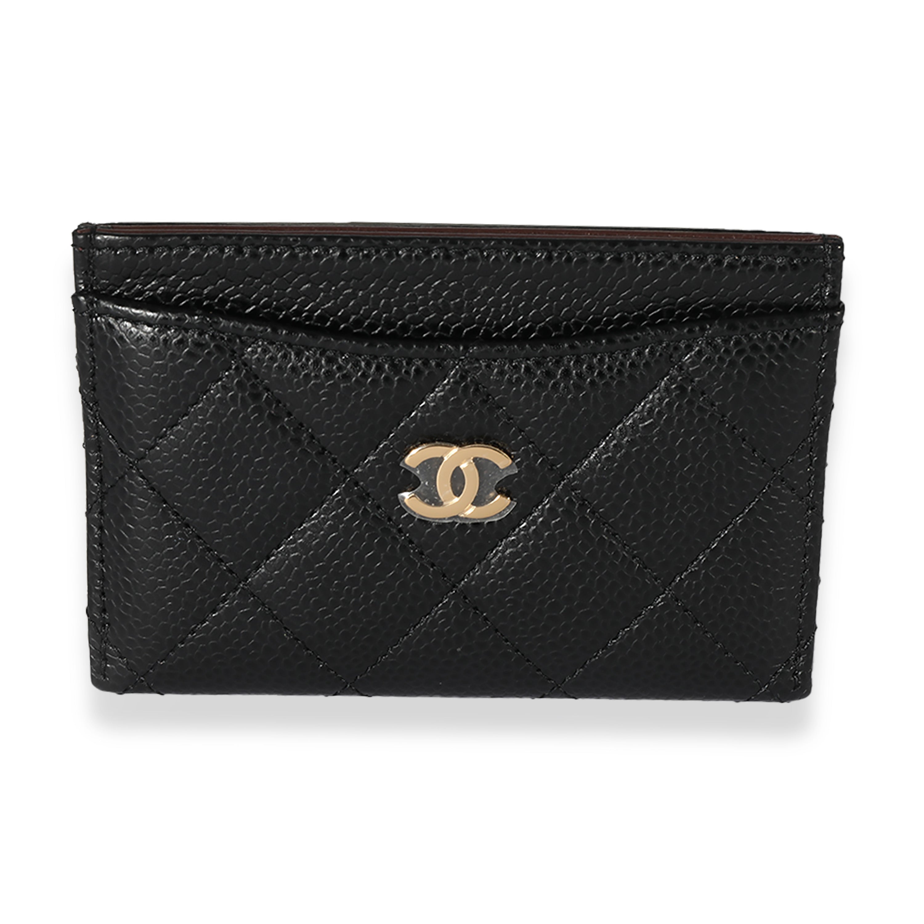 Chanel Black Quilted Caviar Classic Card Holder