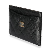 Chanel Black Quilted Caviar Classic Card Holder