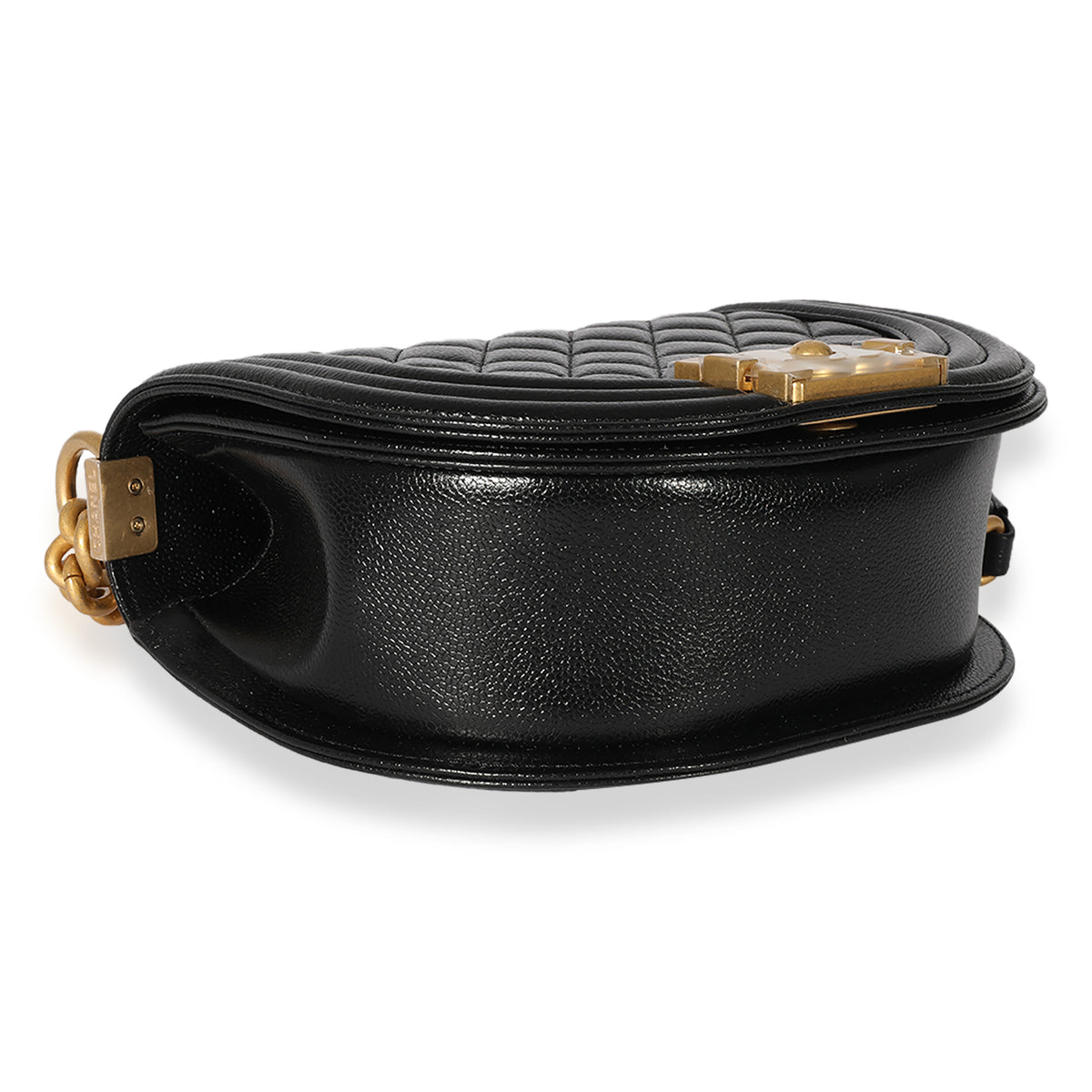 Chanel Black Quilted Caviar Small Boy Messenger Bag myGemma