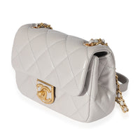 Chanel Grey Quilted Lambskin Mini Flap Bag