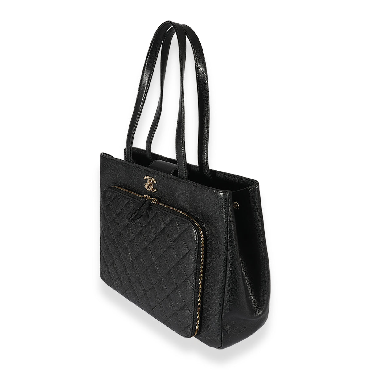 Chanel Black Quilted Caviar Large Business Affinity Tote, myGemma, QA