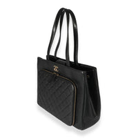 Chanel Black Quilted Caviar Large Business Affinity Tote