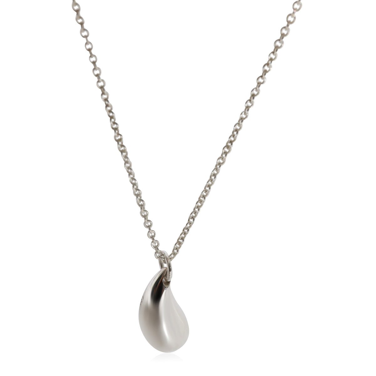 Tiffany & Co Teardrop Pendant and Chain in Sterling Silver 