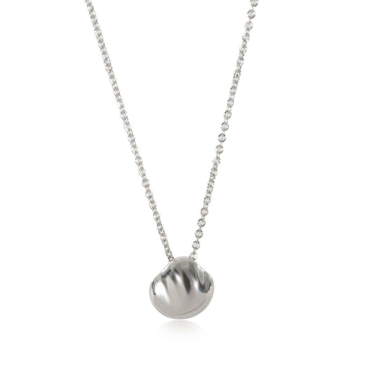 Tiffany & Co. Elsa Peretti Nugget Bean Pendant in Sterling Silver on a Chain