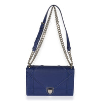 Christian Dior Blue Grained Leather Medium Diorama