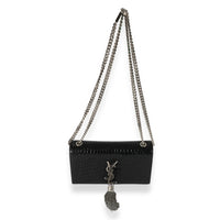 Saint Laurent Black Crocodile-Embossed Small Kate Tassel Bag