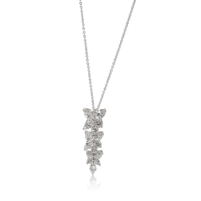 Tiffany & Co. Victoria Mixed Cluster Diamond Pendant in 18k White Gold 2.12 CTW