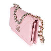 Chanel Pink Lambskin 19 Wallet On Chain