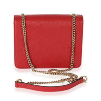 Gucci Red Leather Small Dollar Interlocking Chain Bag