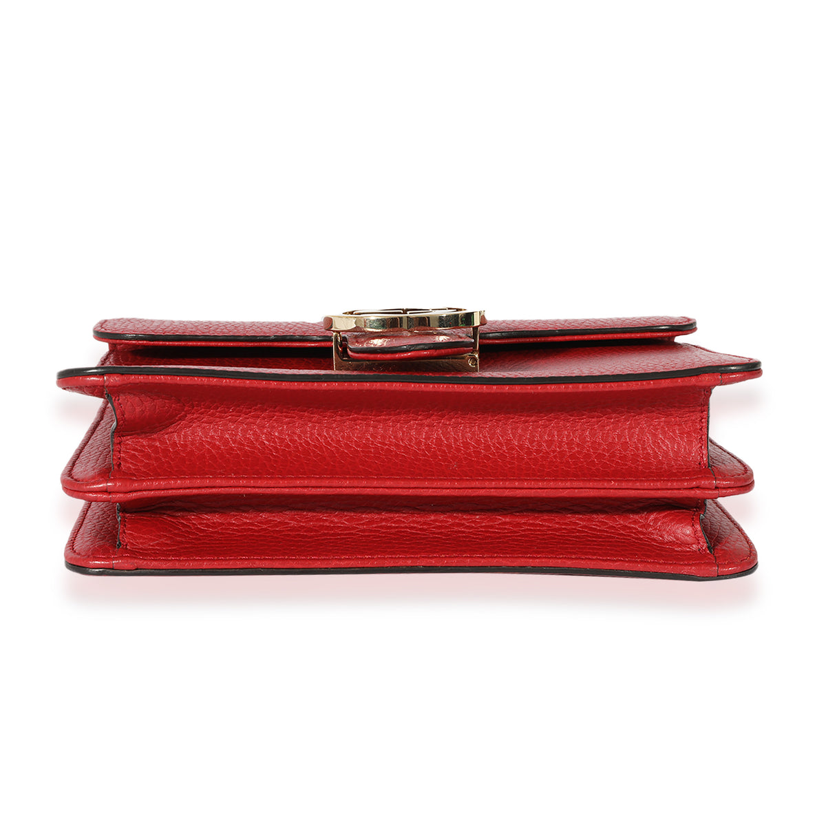 Gucci Red Leather Small Dollar Interlocking Chain Bag