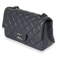 Chanel Navy Quilted Lambskin Rectangular Mini Flap Bag