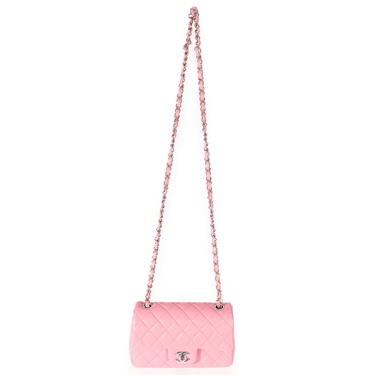 Chanel Pink Quilted Lambskin 21B Mini Rectangular Flap Bag