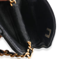 Chanel Vintage Black Quilted Lambskin Micro Flap Bag