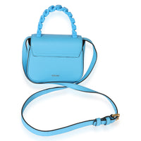 Versace Blue Leather Mini La Medusa Chain Top Handle Bag