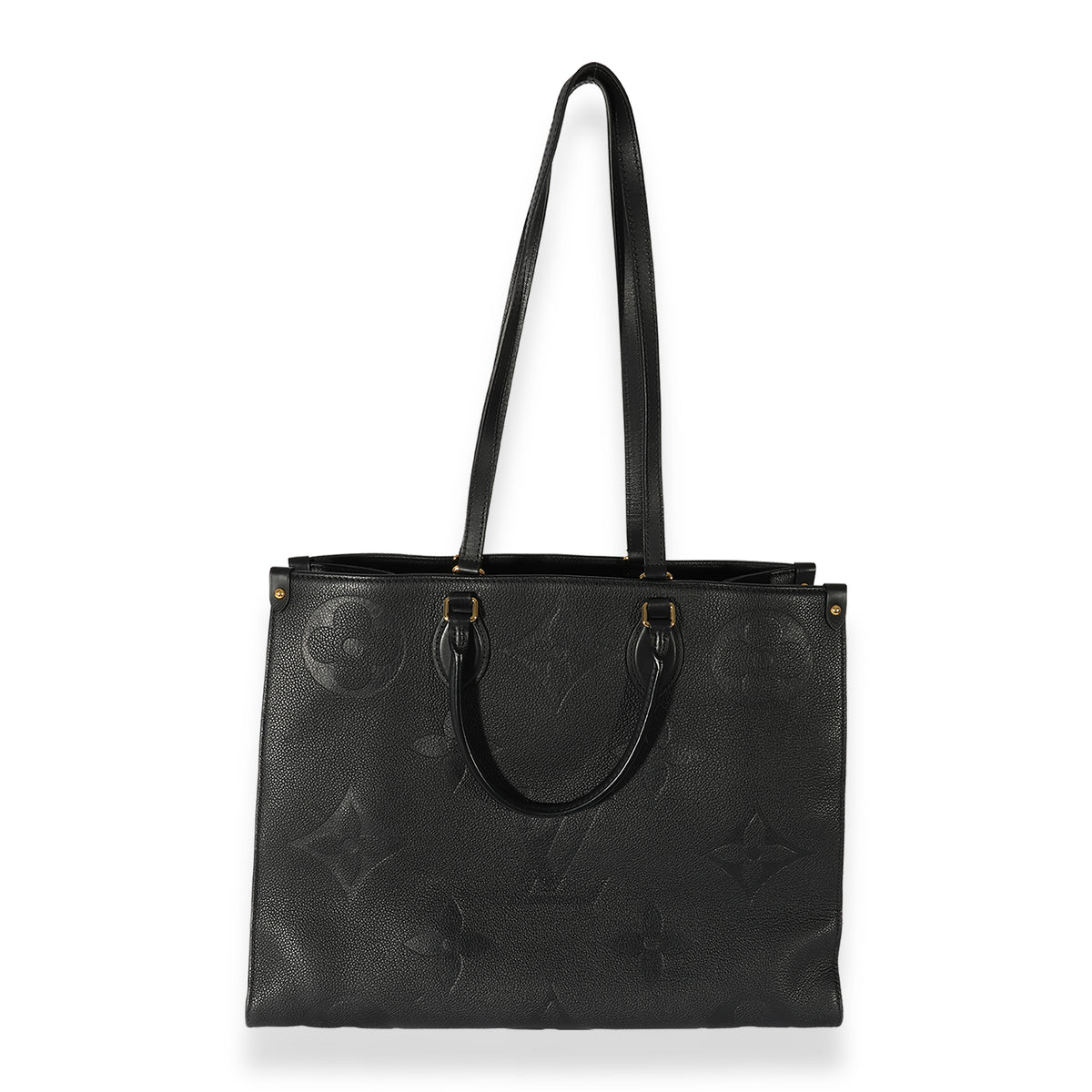 LOUIS VUITTON Onthego GM Monogram Empreinte Leather Tote Bag Black - H