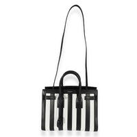 Saint Laurent Black White Stripe Small Sac De Jour