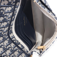 Dior Blue Oblique Saddle Pouch