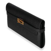 Hermès Black Epsom Kelly Classic Wallet GHW