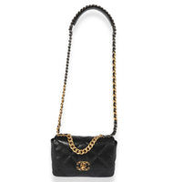 Chanel Black Goatskin Small Chanel 19 Flap Bag