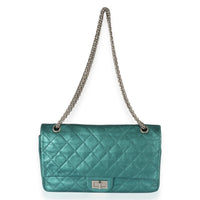 Chanel Green Metallic Leather 2.55 227 Reissue Flap Bag