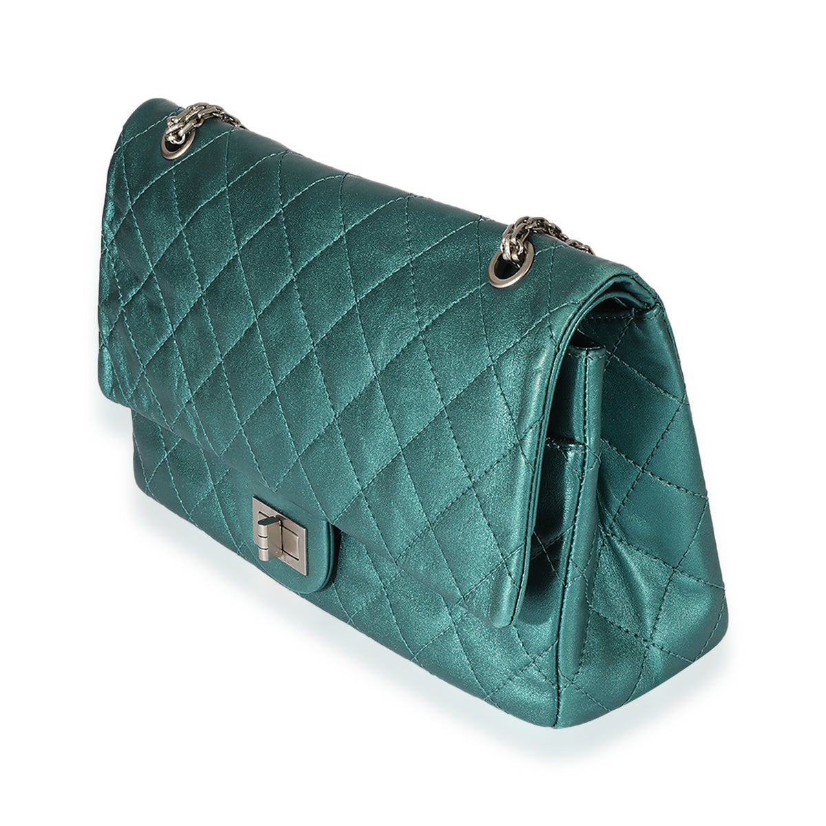 Chanel Green Metallic Leather 2.55 227 Reissue Flap Bag, myGemma